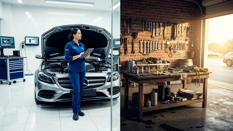 Entretien auto chez concessionnaire et garage du coin, où va mon argent, comparaison réaliste atelier